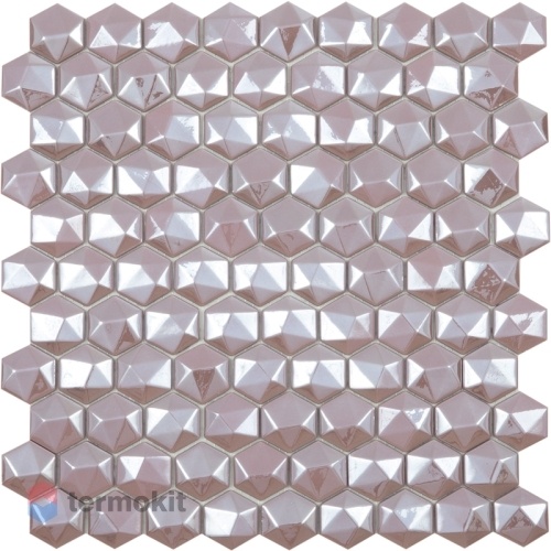 Мозаика Стеклянная Vidrepur Hex Diamond № 371D Перламутровый (на сетке) 31,7x30,7