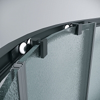 Душевой уголок Grossman Cosmo 1950x1000x1000 (стекло шиншилла) черный матовый 301.K33.02.1010.21.02