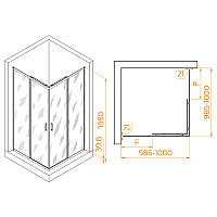 Душевой уголок RGW Passage PA-030B 1950x1000x1000 черный 350803000-14