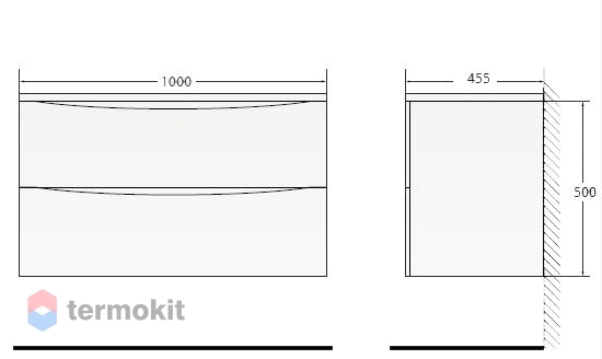 Тумба под раковину BelBagno ACQUA 100 подвесная Cemento Verona Grigio ACQUA-1000-2C-SO-CVG