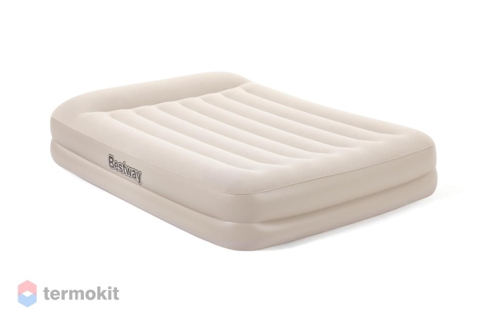 Надувная кровать Tritech Airbed 203х152х42см с подголовником, встроенный электронасос 67696