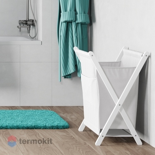 Корзина для белья WasserKRAFT Nau белая WB-773-L