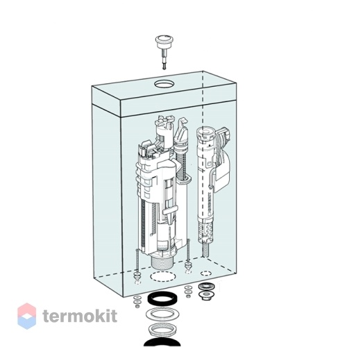 Механизм слива для бачка KERASAN хром 750990 Geberit