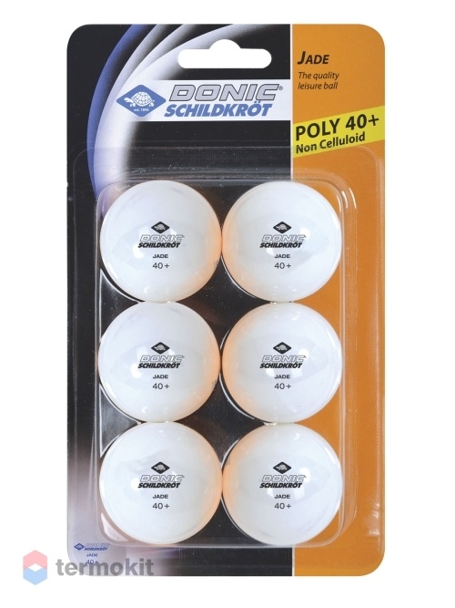 Мячики для н/тенниса Donic JADE 40+, 6 штук, белый 618371S
