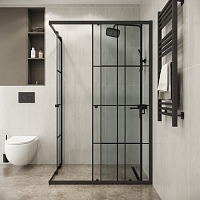 Душевой уголок Niagara Eco 1900x975x780 (рисунок клетка) черный матовый NG-1018-14QKL