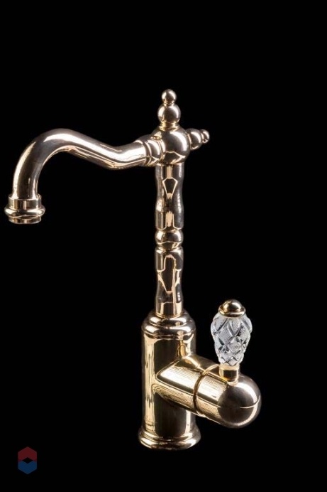 Смеситель для раковины Boheme Crystal золото 282-CRST