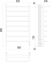 Электрический полотенцесушитель Terminus Полка П8 500x850