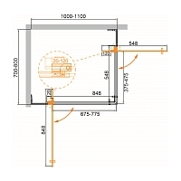 Душевой уголок Cezares Slider 1950x1000x700 оружейная сталь SLIDER-AH-2-70/80-100/110-C-GM