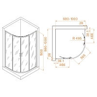 Душевой уголок RGW Passage PA-52B 1950x1000x1000 черный 03085200-14
