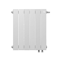 Радиатор Royal Thermo PianoForte 500 VR80 \ 06 секций \ биметаллический с нижним правым подключением 80мм белый
