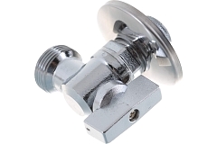 Elsen Кран шаровой угловой для стиральных машин с розеткой 3/4"x1/2" НН ручка-бабочка