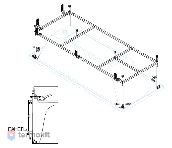 Каркас для ванны Cezares METAURO CORNER-MF