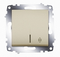 Переключатель с подсветкой ABB Cosmo титаниум 619-011400-210