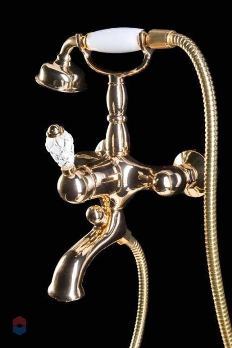 Смеситель для ванны и душа Boheme Crystal золото 283-CRST