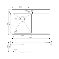 Мойка для кухни Omoikiri Akisame 78-GM-L 4973099