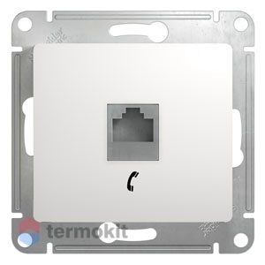 Телефонная розетка RJ11 Schneider Electric Glossa Шнайдер Электрик Глосса Белая GSL000181T