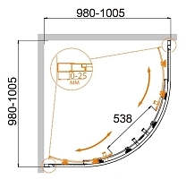 Душевой уголок Cezares Molveno 1950x1000x1000 хром MOLVENO-R-2-100-C-Cr-IV