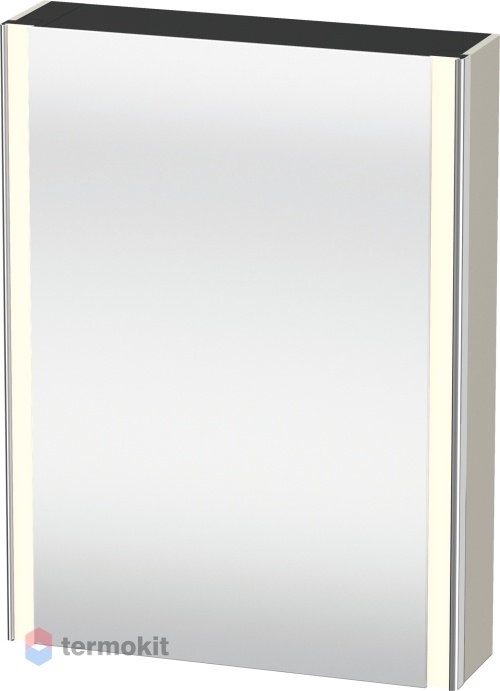 Зеркальный шкаф Duravit XSquare 60 с подсветкой Серо-коричневый XS7111L9191