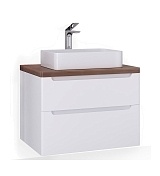 Тумба под раковину Jorno Wood 80 подвесная белый глянец wood.01.80/P/W