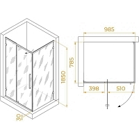 Душевой уголок RGW Classic CL-046B 100x80x185 черный матовый 350904608-14