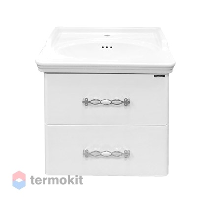 Тумба с раковиной Comforty Неаполь-65 подвесная белый глянец 00004148729