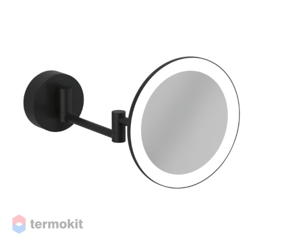 Косметическое зеркало Kludi Vela R с LED-подстветкой черный матовый 5899539W