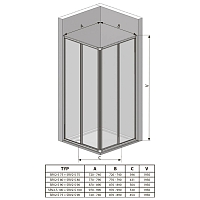 Душевой уголок Ravak Supernova SRV2 1950x900x900 сатин 14V70UO211