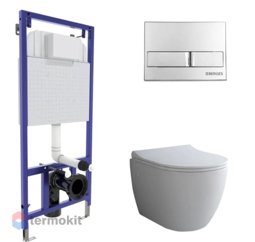 Система инсталляции BERGES NOVUM 525 с подвесным унитазом,сиденьем и ...