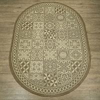 Ковёр Kitroom Флурлюкс (Сизаль) 140x200 овальный коричневый/бежевый 51019