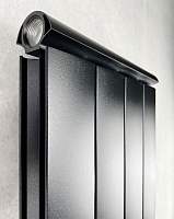 Дизайн-радиатор алюминиевый Silver 350 \ 15 секций \ с нижним подключением черный