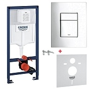 Система инсталляции для унитаза GROHE Rapid SL с панелью смыва Skate Cosmopolitan, комплект 4-в-1 38775001