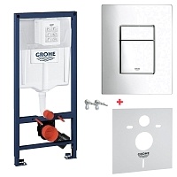 Система инсталляции для унитаза GROHE Rapid SL с панелью смыва Skate Cosmopolitan, комплект 4-в-1 38775001