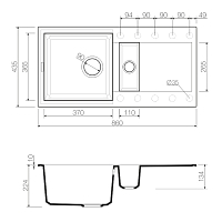 Мойка для кухни Omoikiri Sakaime 86-2-BL 4993117