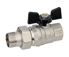 Кран шаровой Bugatti 1 1/4&quot; с накидной гайкой (бабочка) серия Oregon 03220042