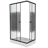 Душевой уголок Niagara Eco 1950x1200x800 (стекло с рисунком) черный NG-012-14Q BLACK