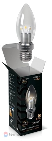 Лампа Gauss LED свеча для хрустальных люстр E27 3W 2700K CL