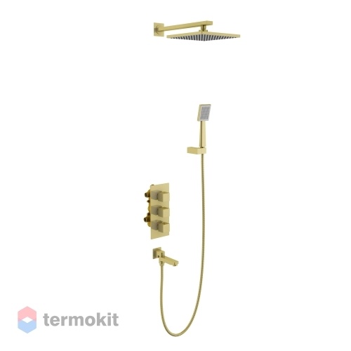 Душевая система скрытого монтажа Timo Tetra-thermo с термостатом золото матовое SX-0199/17SM