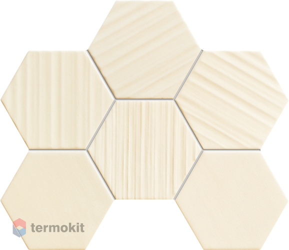 Керамическая плитка Tubadzin Horizon Ms-hex ivory мозаика 28,9x22,1