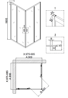 Душевой уголок Niagara Nova 1900x1000x1000 хром NG- 6609-08