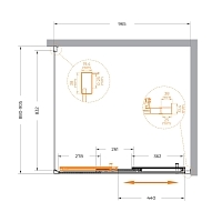 Душевой уголок Cezares Molveno 1950x1000x900 оружейная сталь MOLVENO-AHF-31-100/90-C-GM-IV