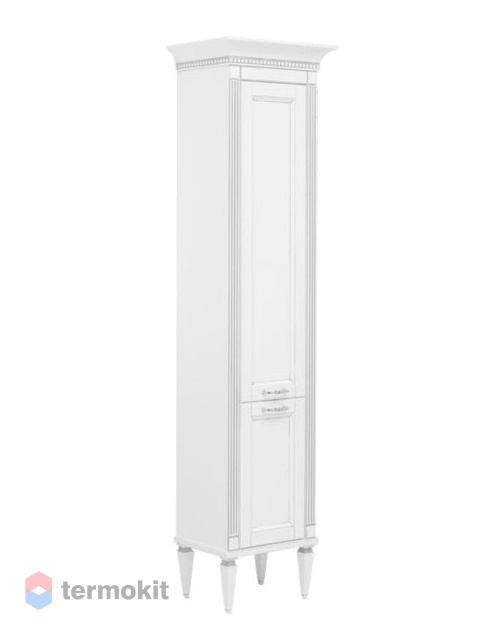 Шкаф-колонна для ванной Aquanet Селена 40 L напольная 201645 белый/серебро левый