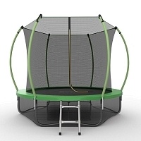 Батут с внутренней сеткой и лестницей Evo Jump Internal 8ft (Green) + нижняя сеть