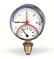 Watts F+R828 Термоманометр радиальный 10х1/2&quot; DN 80 (0-10 бар)