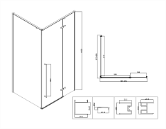 Душевой уголок Vincea Slim-N 1950x1000x900 черный VSR-5SN9010CLB