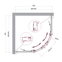 Душевой уголок BelBagno UNO 1950x900x900 (рифленое стекло) черный матовый UNO-195-R-2-90-P-NERO