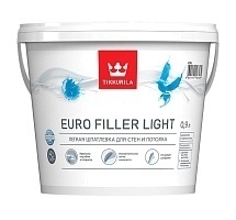 Tikkurila Euro Filler Light,Легкая шпатлевка для стен и потолка,0,9 л