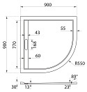 Душевой поддон Cezares TRAY 900х900х30 черный TRAY-AS-R-90-30-NERO