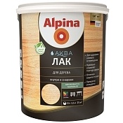 Alpina Аква, Лак для дерева, акриловый, шелковисто- матовый, колеруемый