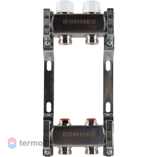 Коллектор из нержавеющей стали Rommer RMS 3200 без расходомеров, 2 вых.