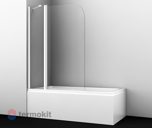 Душевая шторка на ванну WasserKraft Leine 1100х1400 35P02-110WHITE Fixed